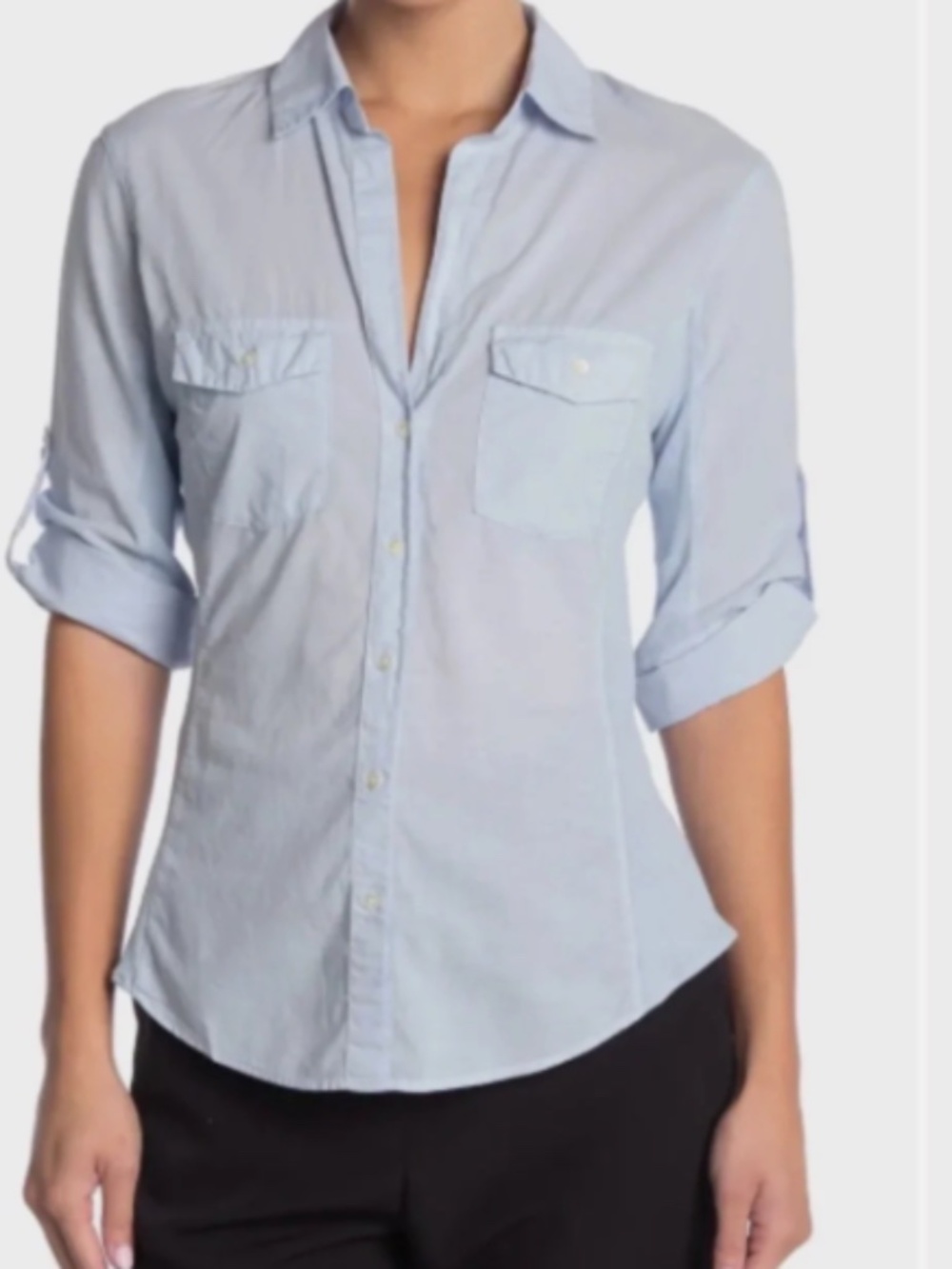 Standard James Perse 100% Cotton Spread Collared 3/4 Sleeve Shirt Size: 1